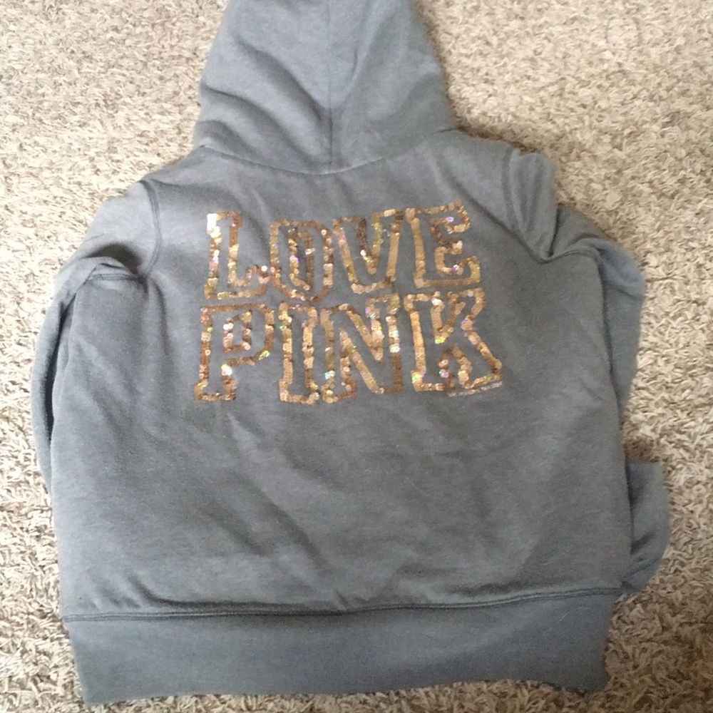 Rose gold and grey fur hoodie